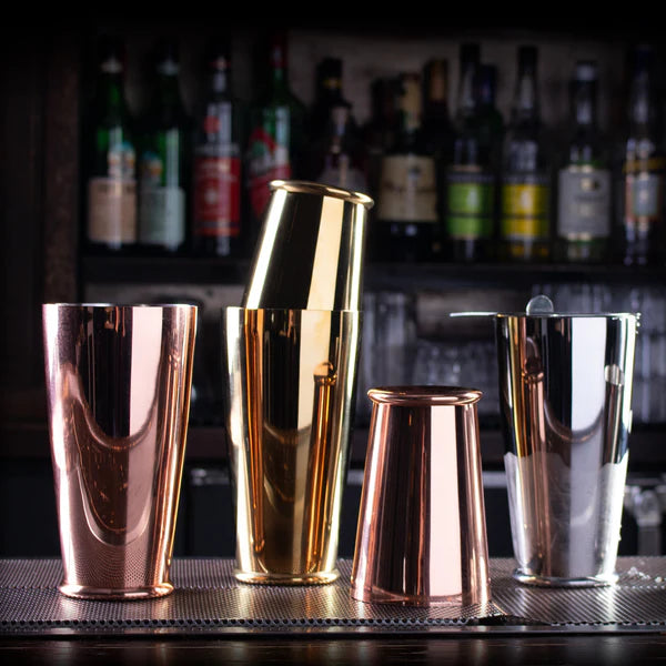 SET OF LEOPOLD® WEIGHTED SHAKING TINS COPPER-PLATED