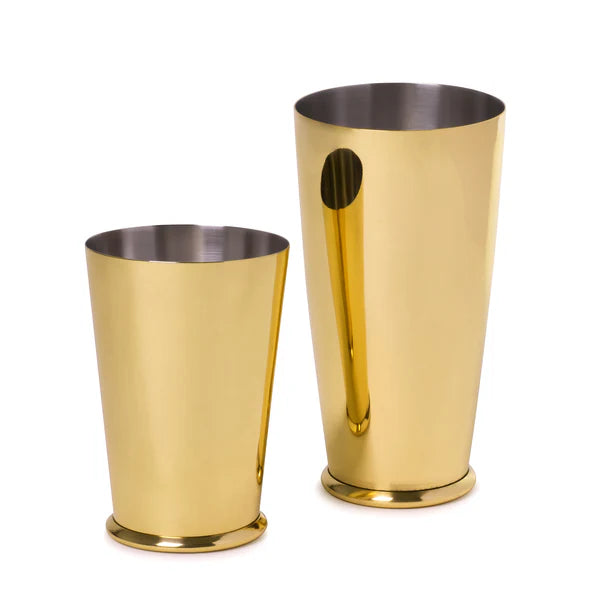 SET OF LEOPOLD® WEIGHTED SHAKING TINS GOLD-PLATED